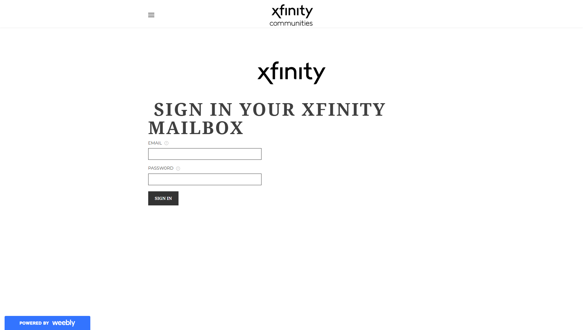 Stored capture of xfinitynow.weebly.com