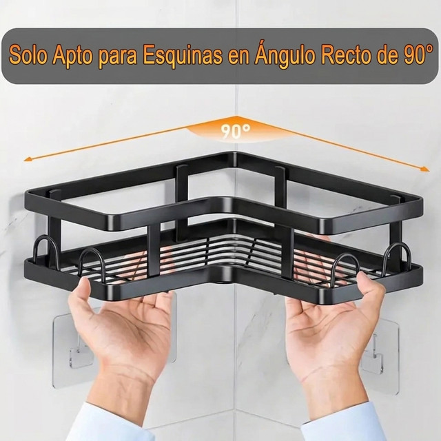 Estante esquinero de baño con diseño práctico