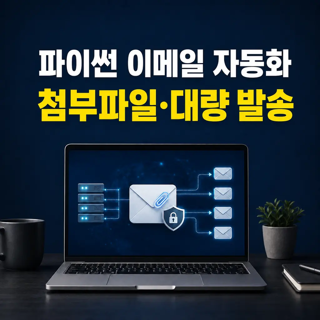 파이썬 smtplib email 첨부파일 대량 발송 자동화 대표 이미지