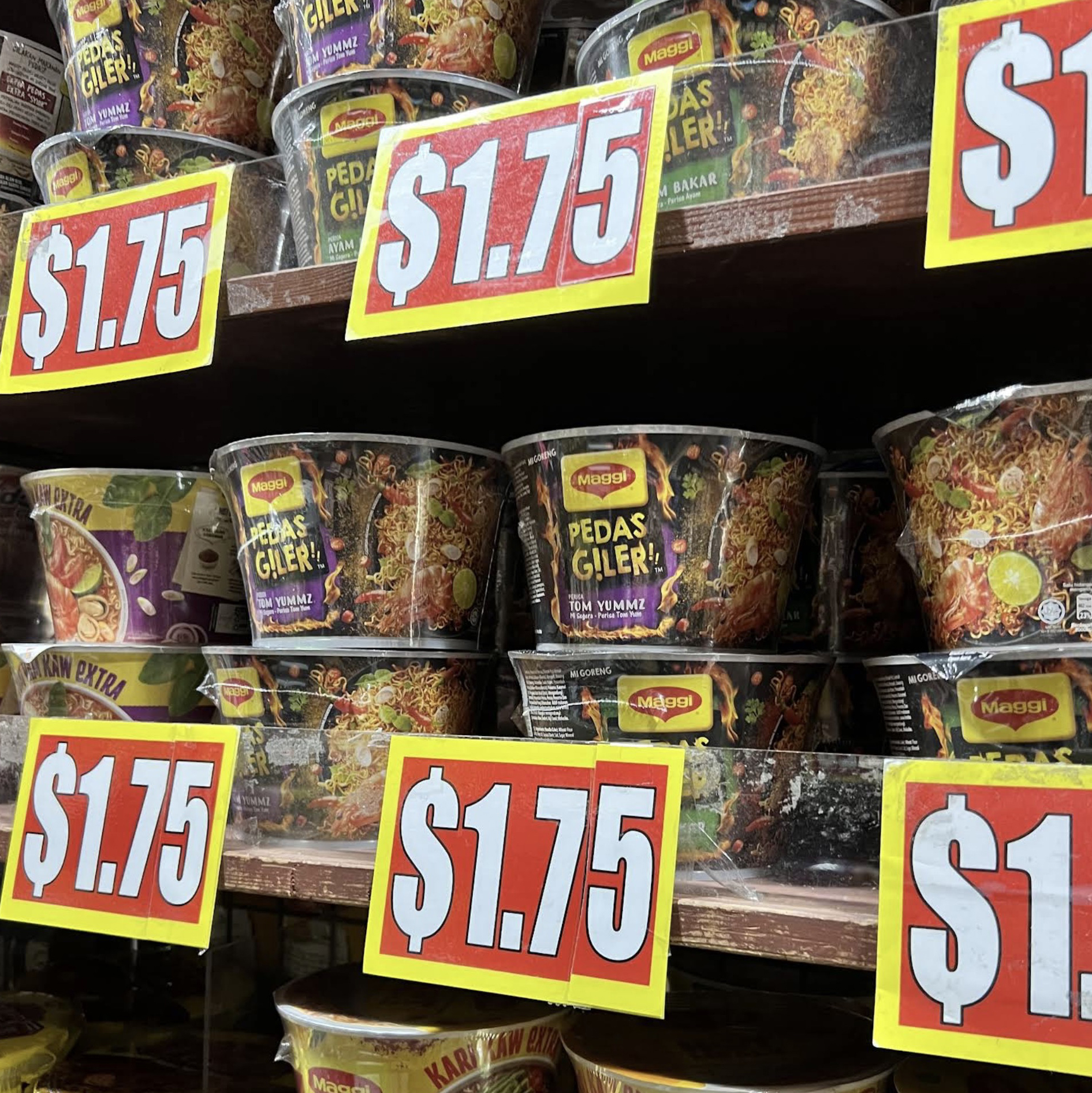 Valu$ store shelves at PLQ Mall