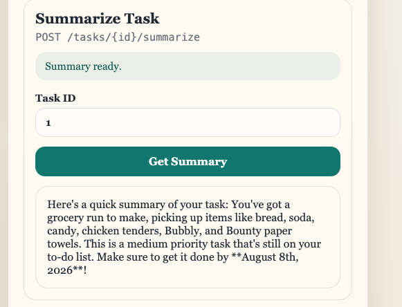 Summarize task