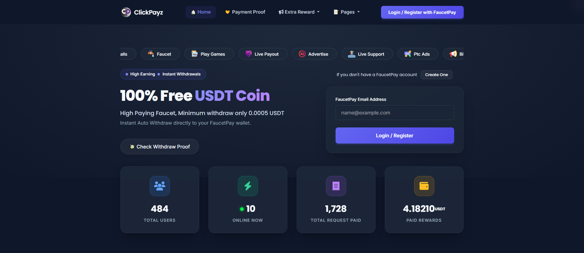 Screenshot of clickpayz.site