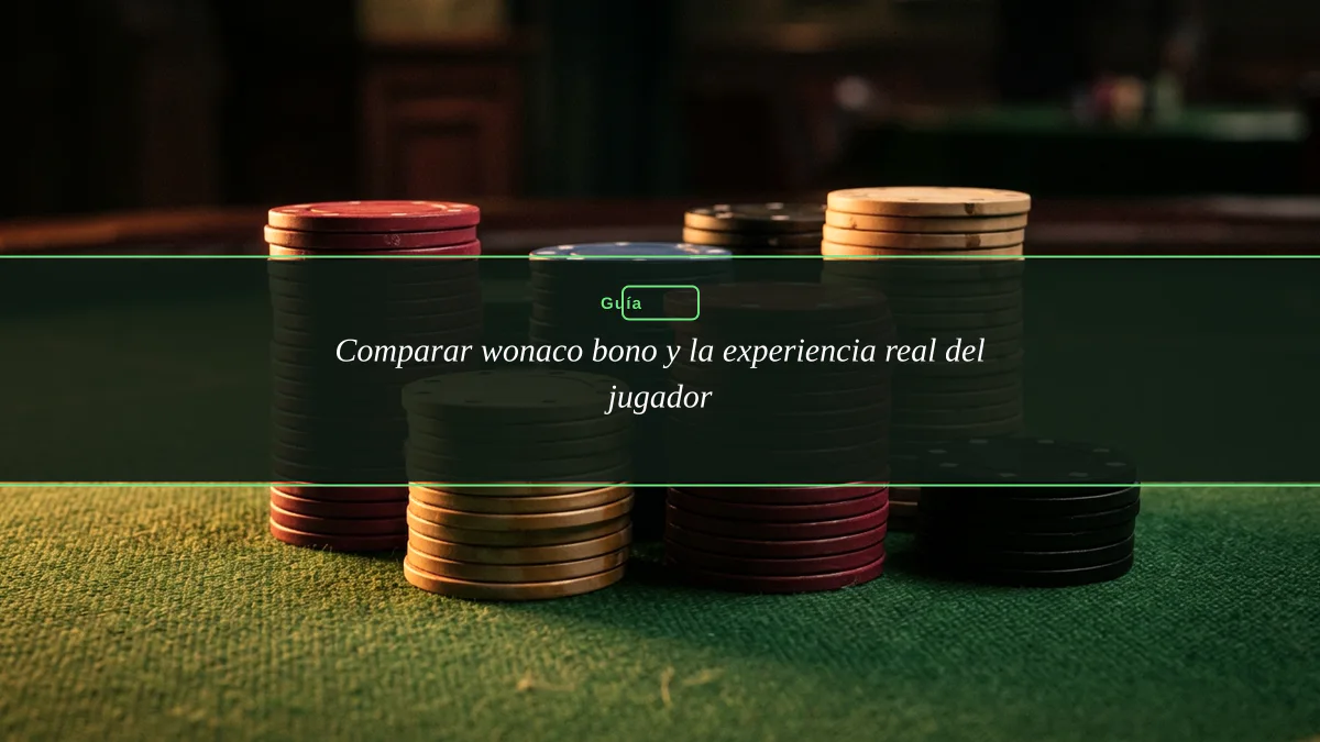 Comparar wonaco bono y la experiencia real del jugador