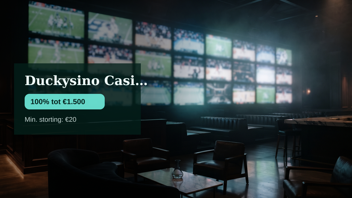 Duckysino Casino — welkomstbonus 100% tot €1.500 + 150 FS, betalingen: Visa, Mastercard, iDEAL, Bancontact, Jeton