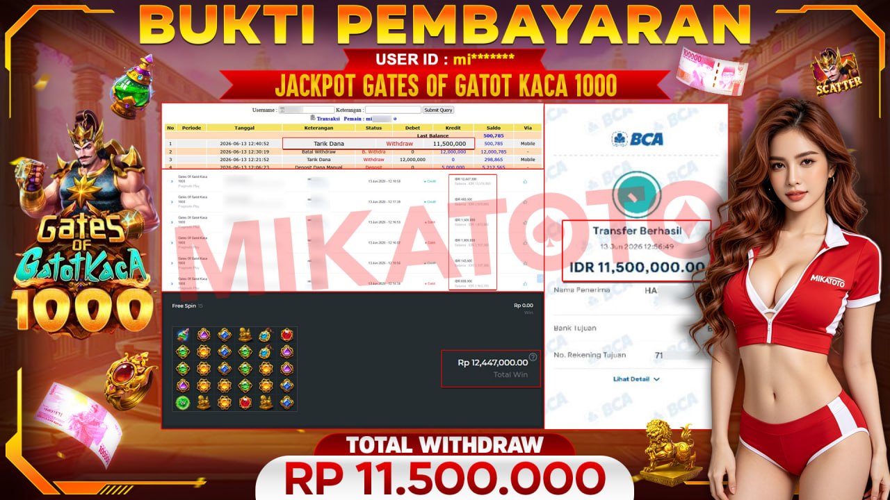 🏆 SELAMAT KEPADA PEMENANG JACKPOT DI Gates Of Gatot Kaca 1000 - Pragmatic Play 11,500,000🏆