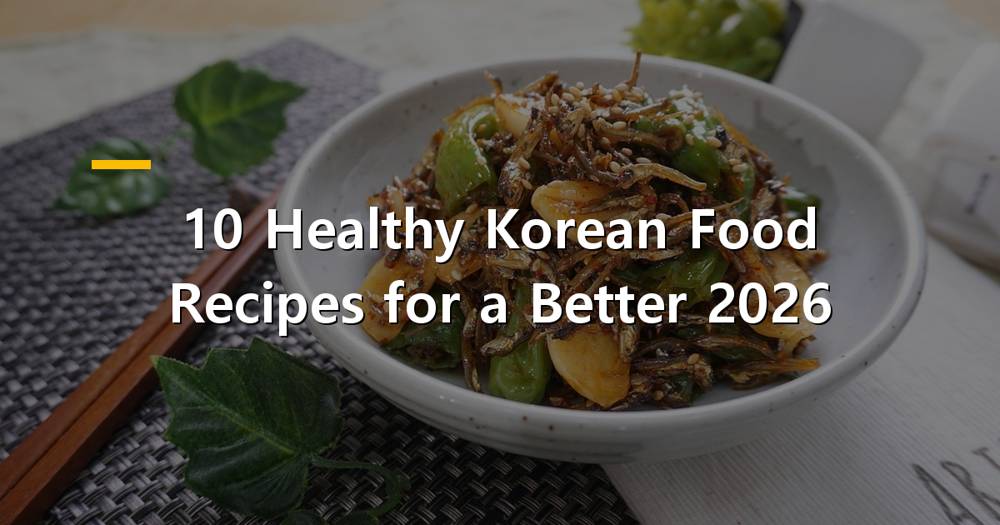 Colorful selection of healthy Korean food dishes on a table