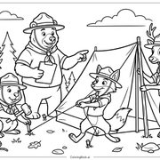 Pitching Tent Coloring Page