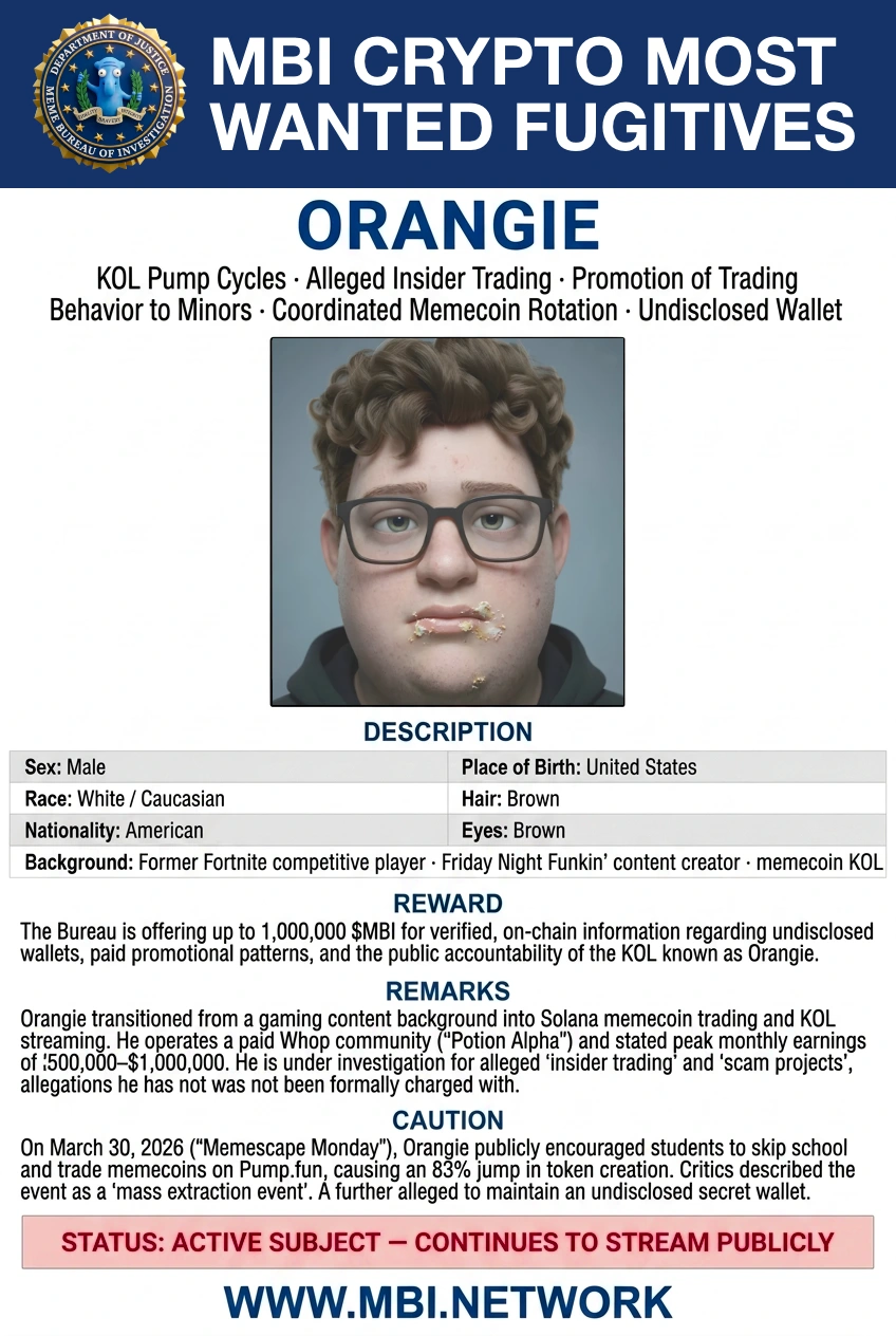 Orangie Wanted Poster