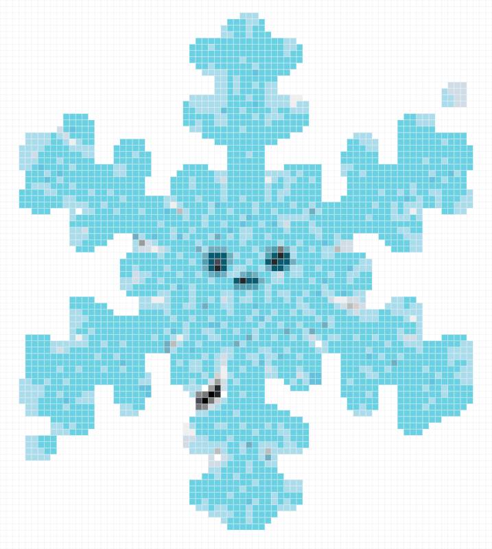 Cute Blue Snowflake Character
