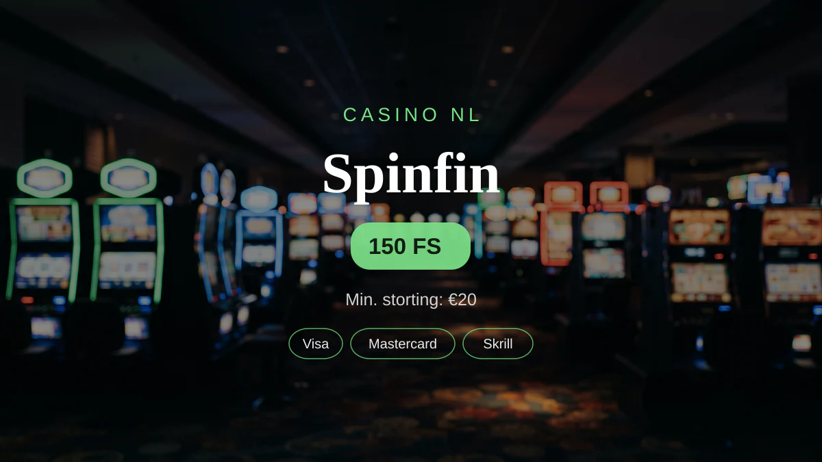 Spinfin casino — welkomstbonus 100% match bonus tot €2.000 + 150 FS, betalingen: Visa, Mastercard, Skrill, Neteller, Paysafecard
