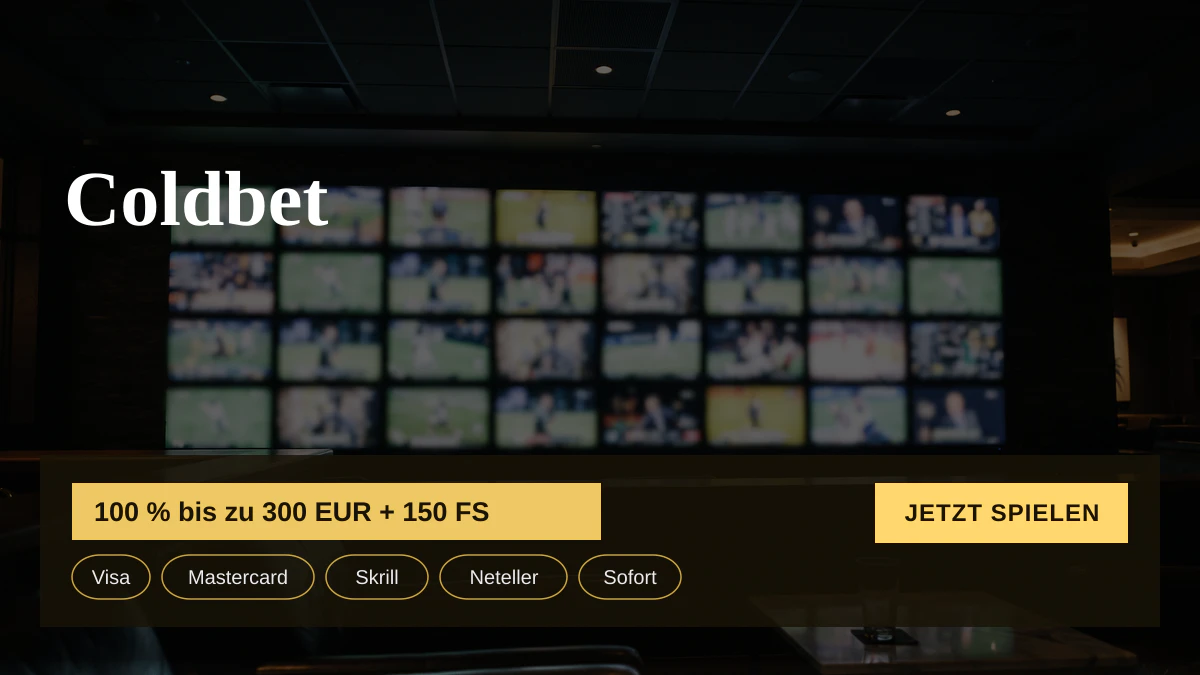 Coldbet Casino — Willkommensbonus 100 % bis zu 300 EUR + 150 FS, Zahlungen: Visa, Mastercard, Skrill, Neteller, Sofort
