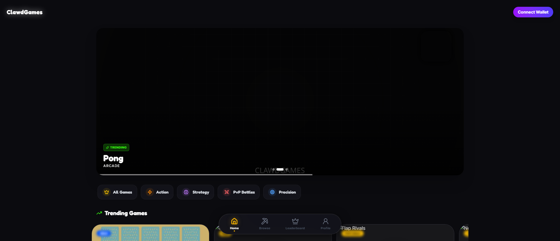 Screenshot of clawdgames.fun