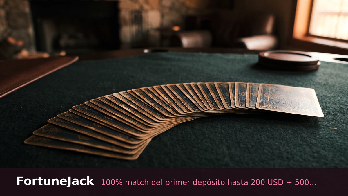 FortuneJack casino — bono de bienvenida 100% match del primer depósito hasta 200 USD + 500 FS, pagos: Visa, Mastercard, Skrill, Neteller, Paysafecard