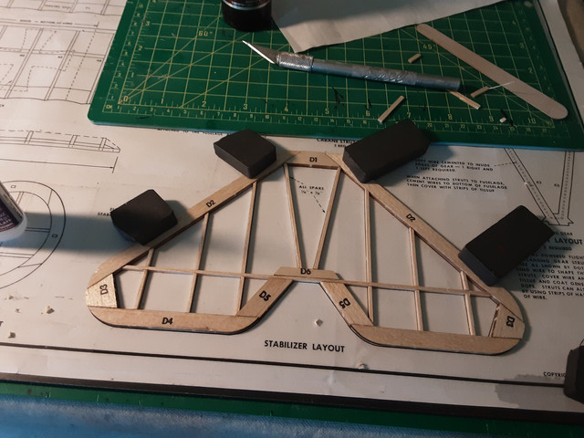 The horizontal stabilizer. Also uses the 3/32 stringers.