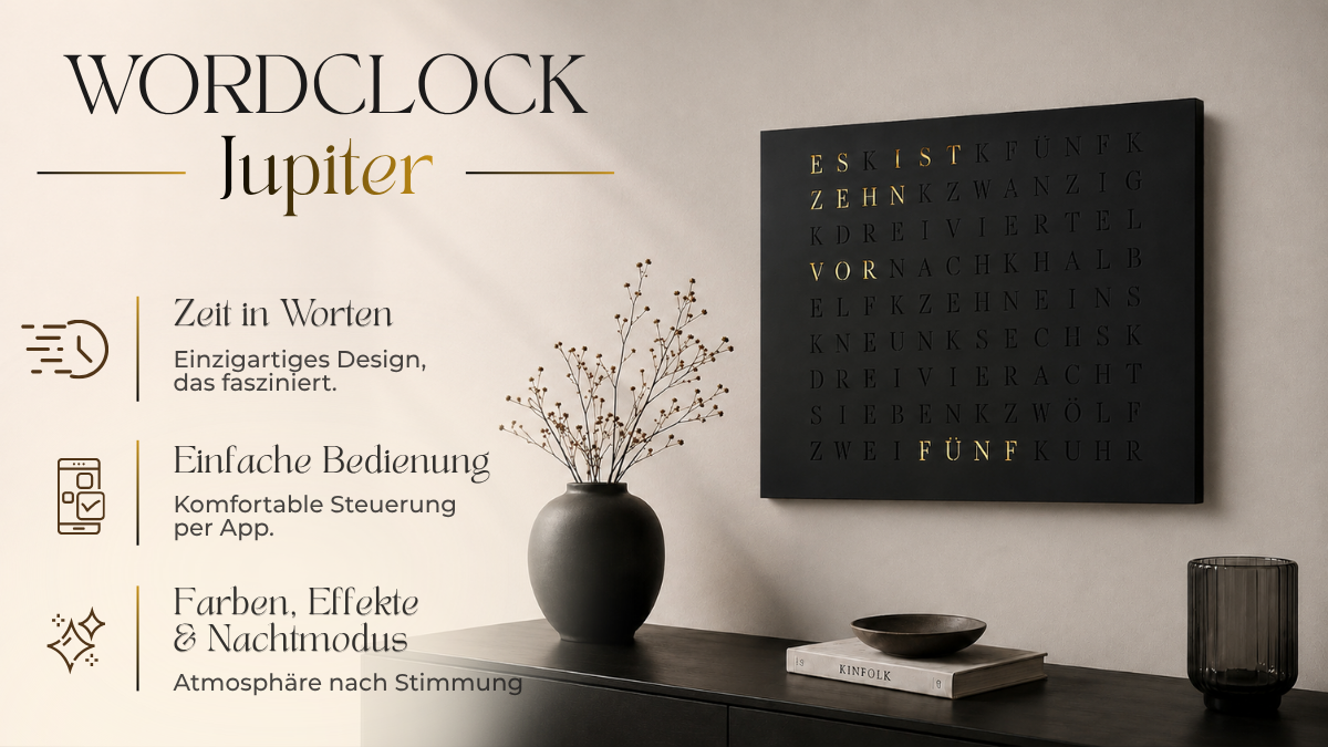 WordClock Jupiter – Time redefined
