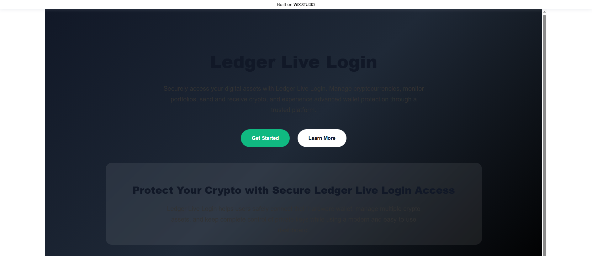 Screenshot of update-ledgrlive.wixstudio.com