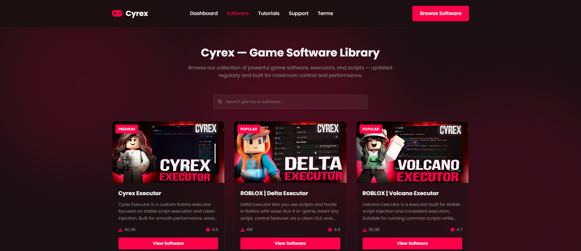 Screenshot of cyrex.cc