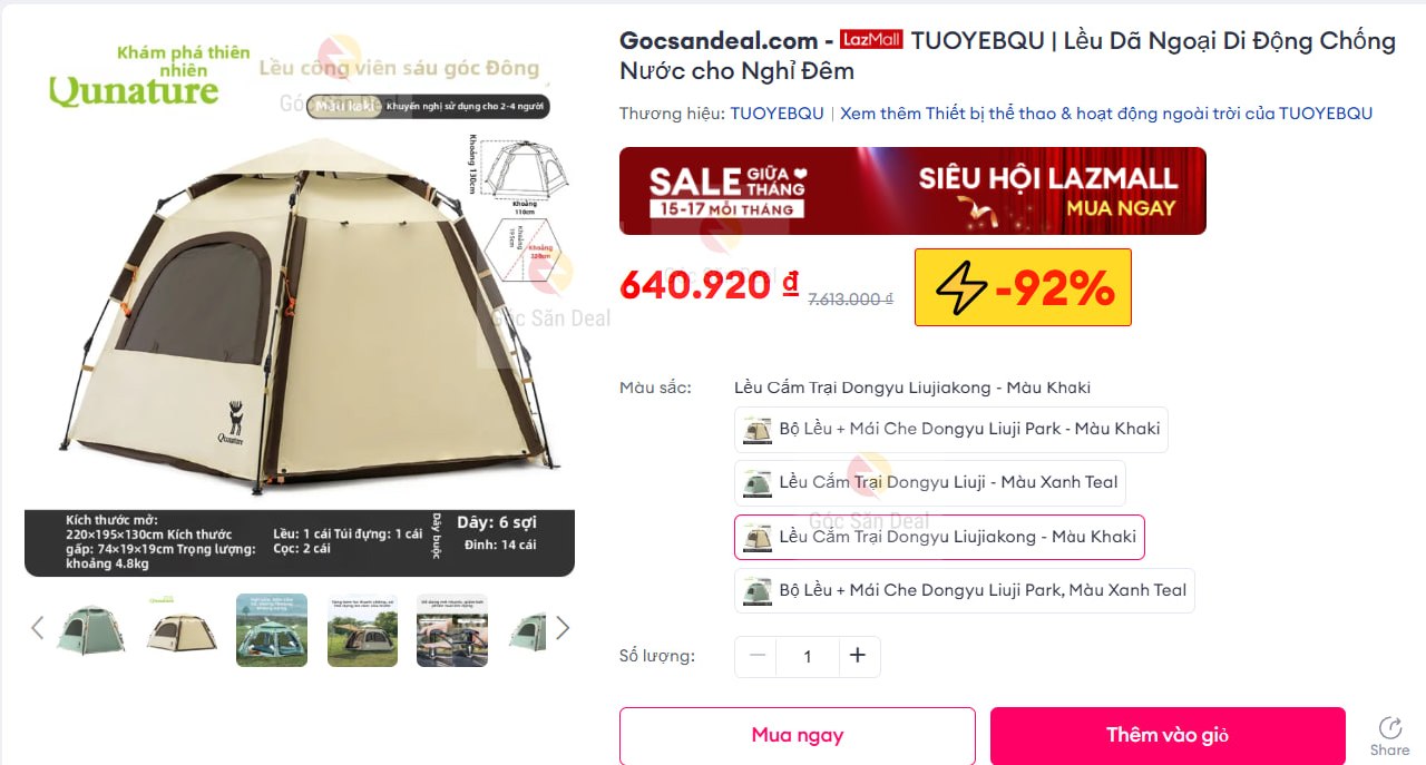 TUOYEBQU | Lều Dã Ngoại Di Động Chống Nước cho Nghỉ Đêm