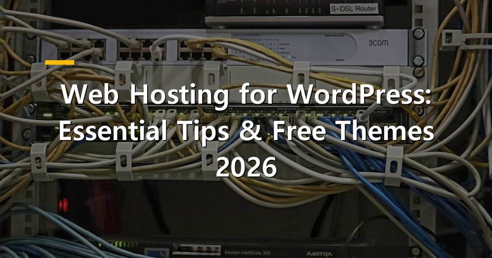 WordPress logo on a server rack representing web hosting
