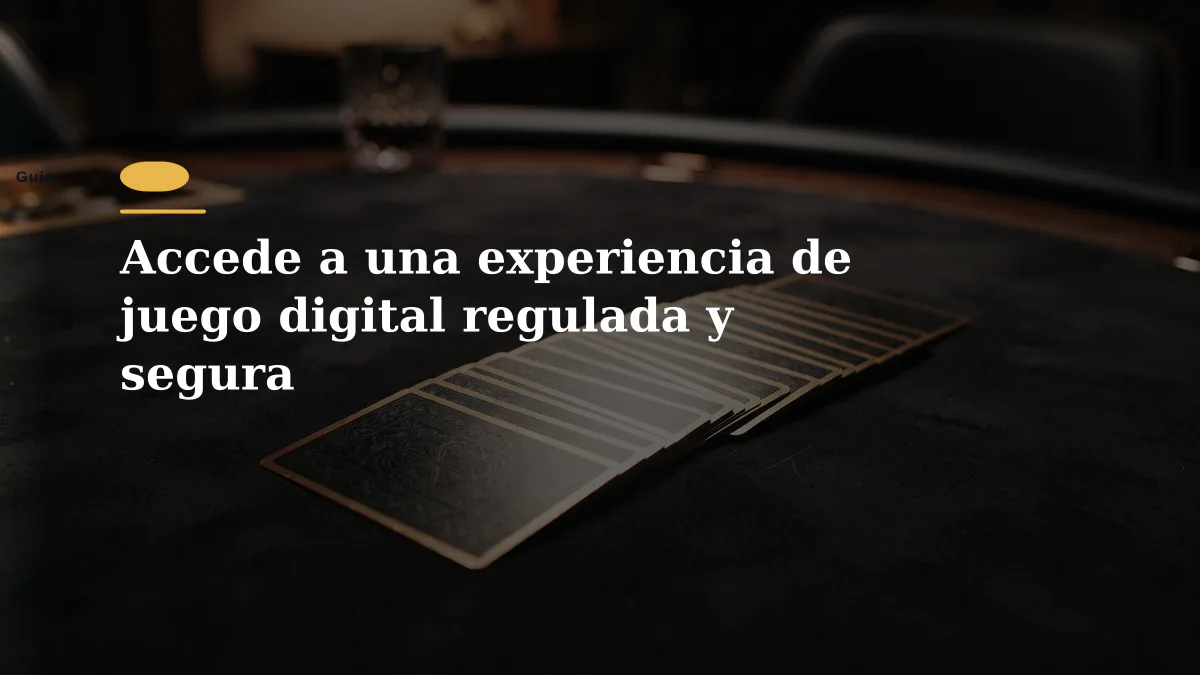 Accede a una experiencia de juego digital regulada y segura