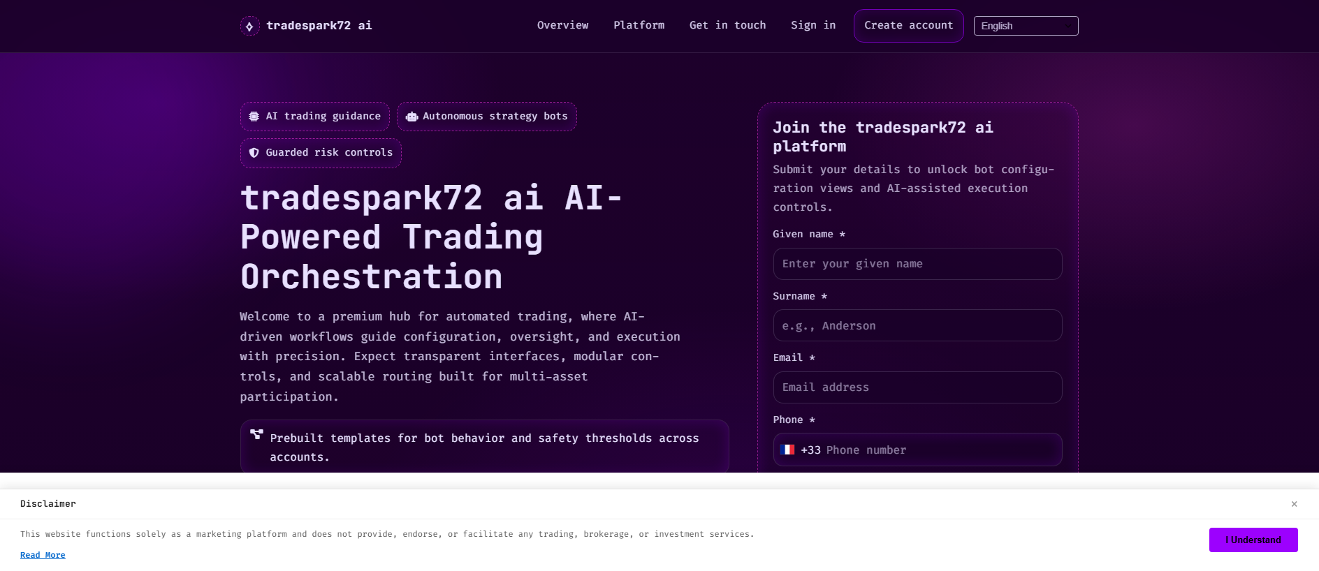 Stored capture of tradespark72-ai-system.com