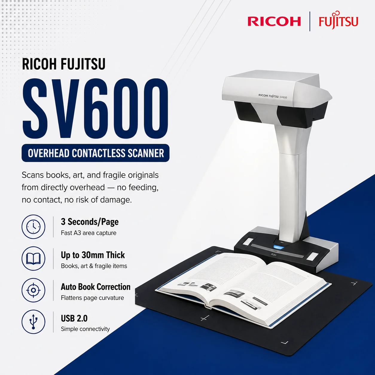 Ricoh ScanSnap SV600 Overhead Contactless Book and Document Scanner Malaysia