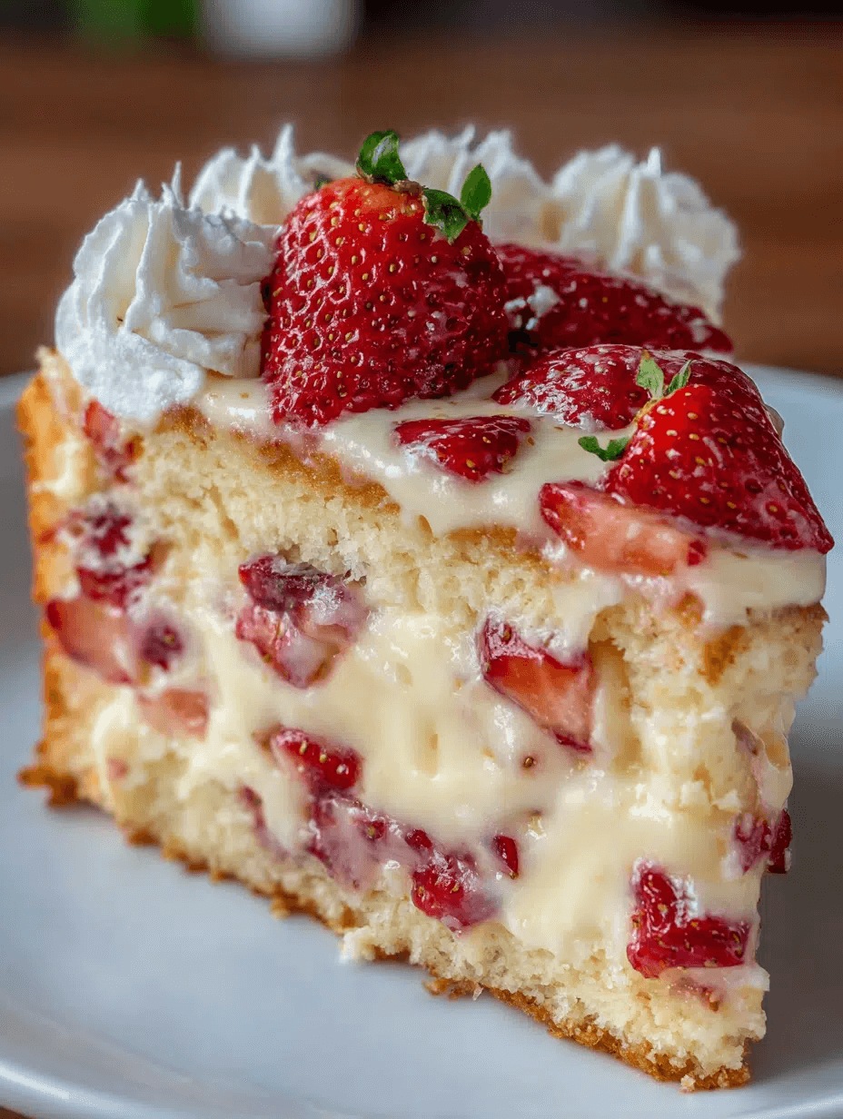Strawberry Custard Delight Cake step photo