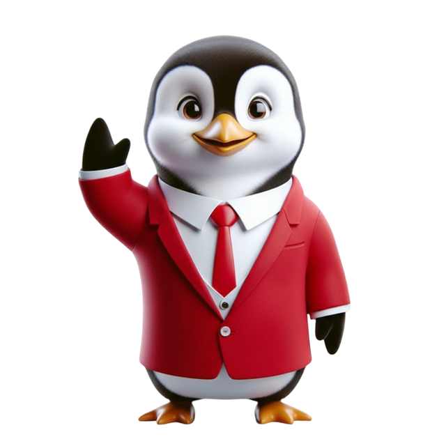 Penguin waving