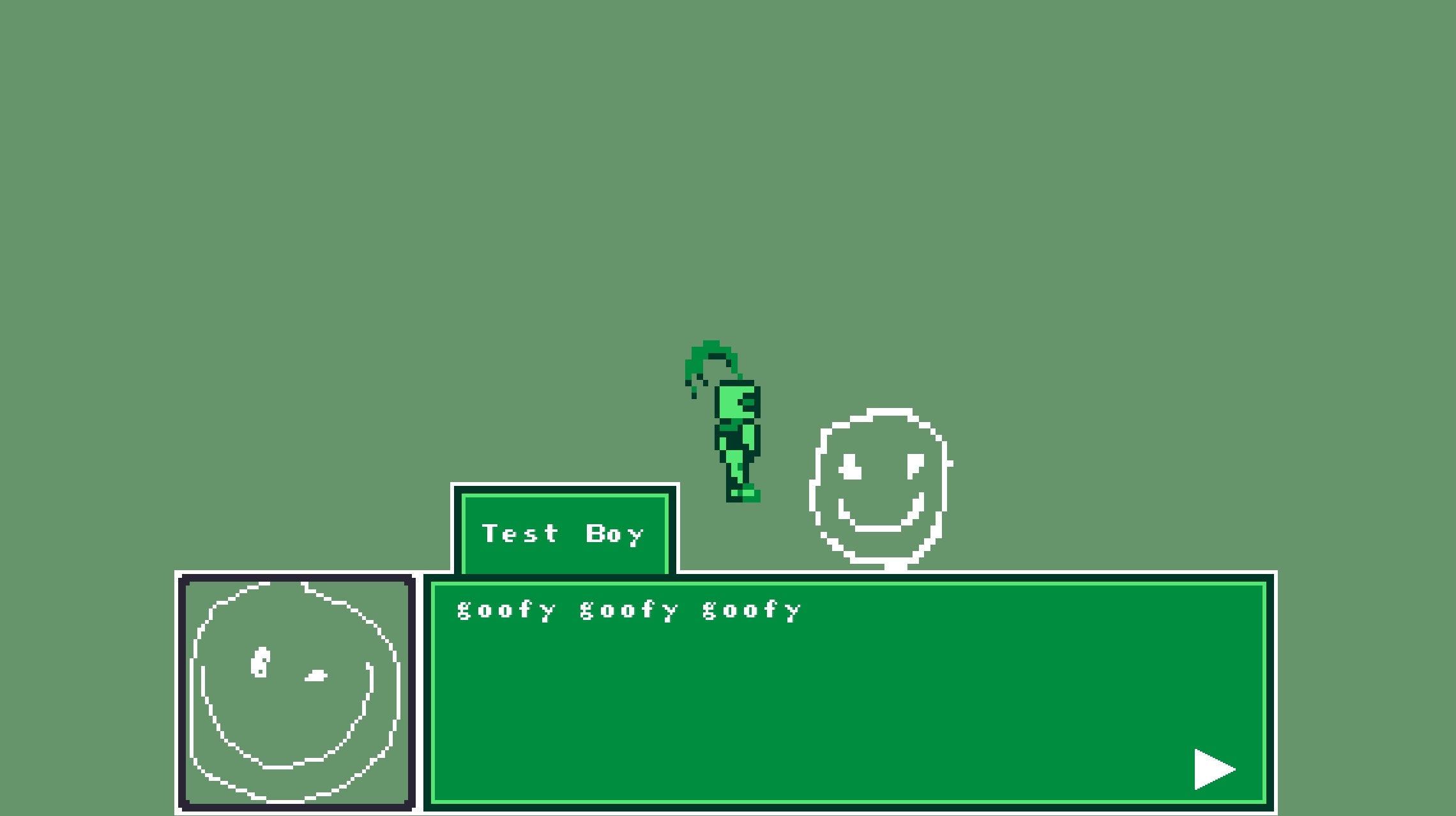 A screenshot of the same testing grounds, but with the font from the Legend of Tenna