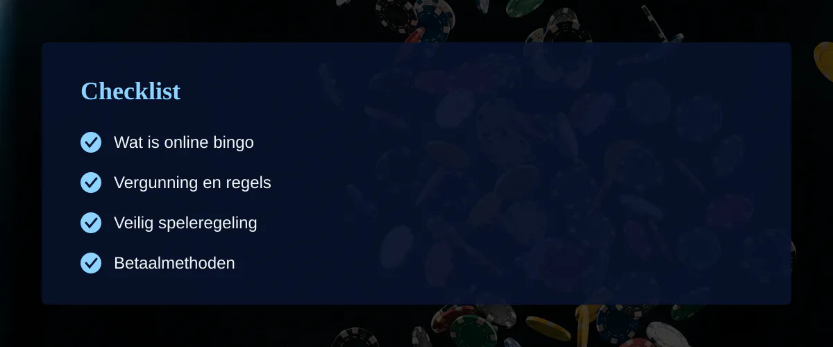 Online bingo in Nederland — Checklist