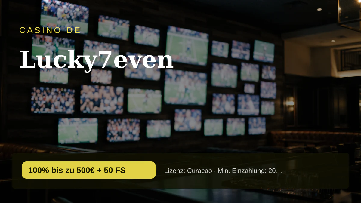 Lucky7even Casino — Willkommensbonus 100% bis zu 500€ + 50 FS, Zahlungen: Visa, Mastercard, Skrill, Neteller, Paysafecard