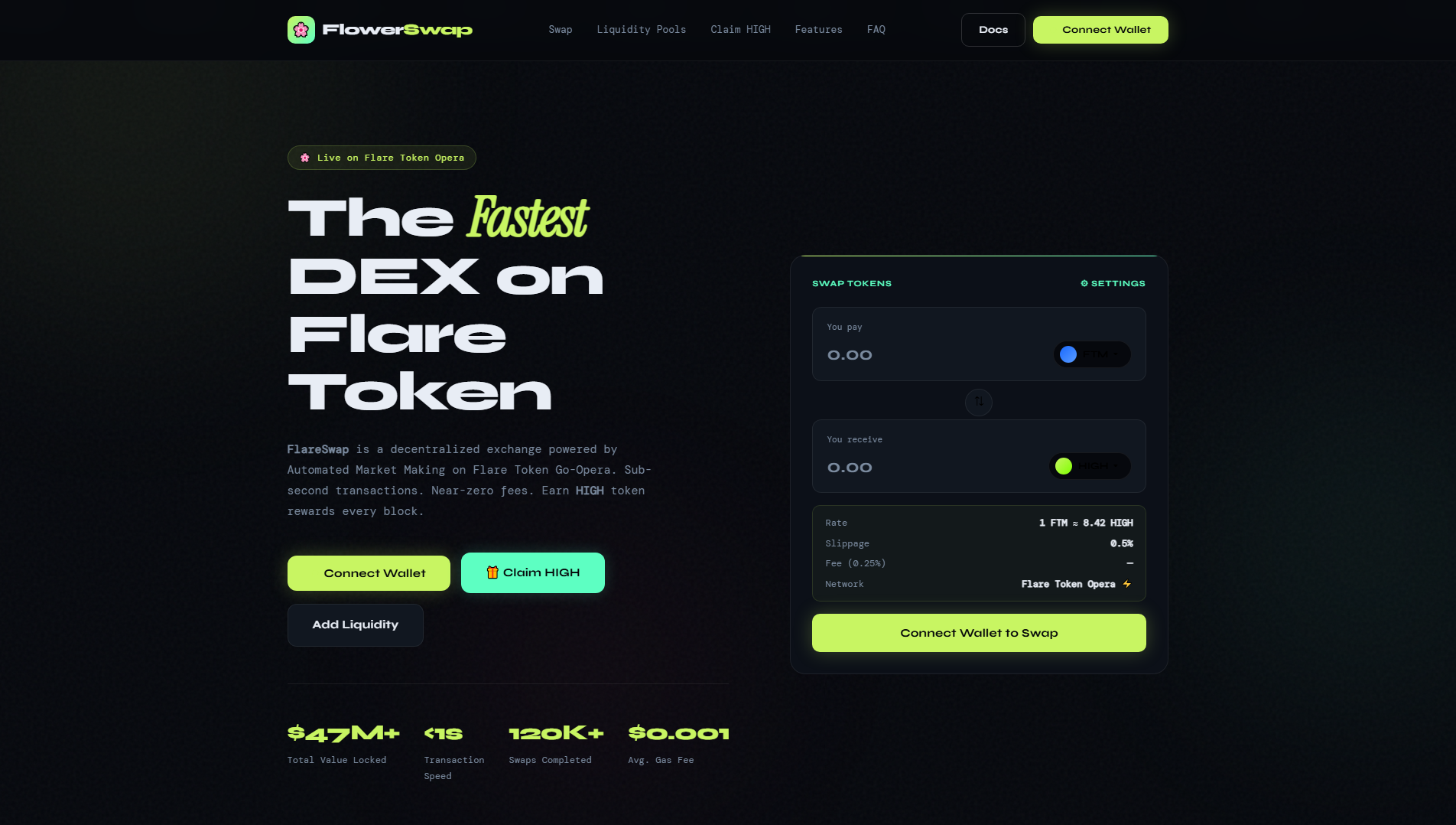 Screenshot of flareswaps.com