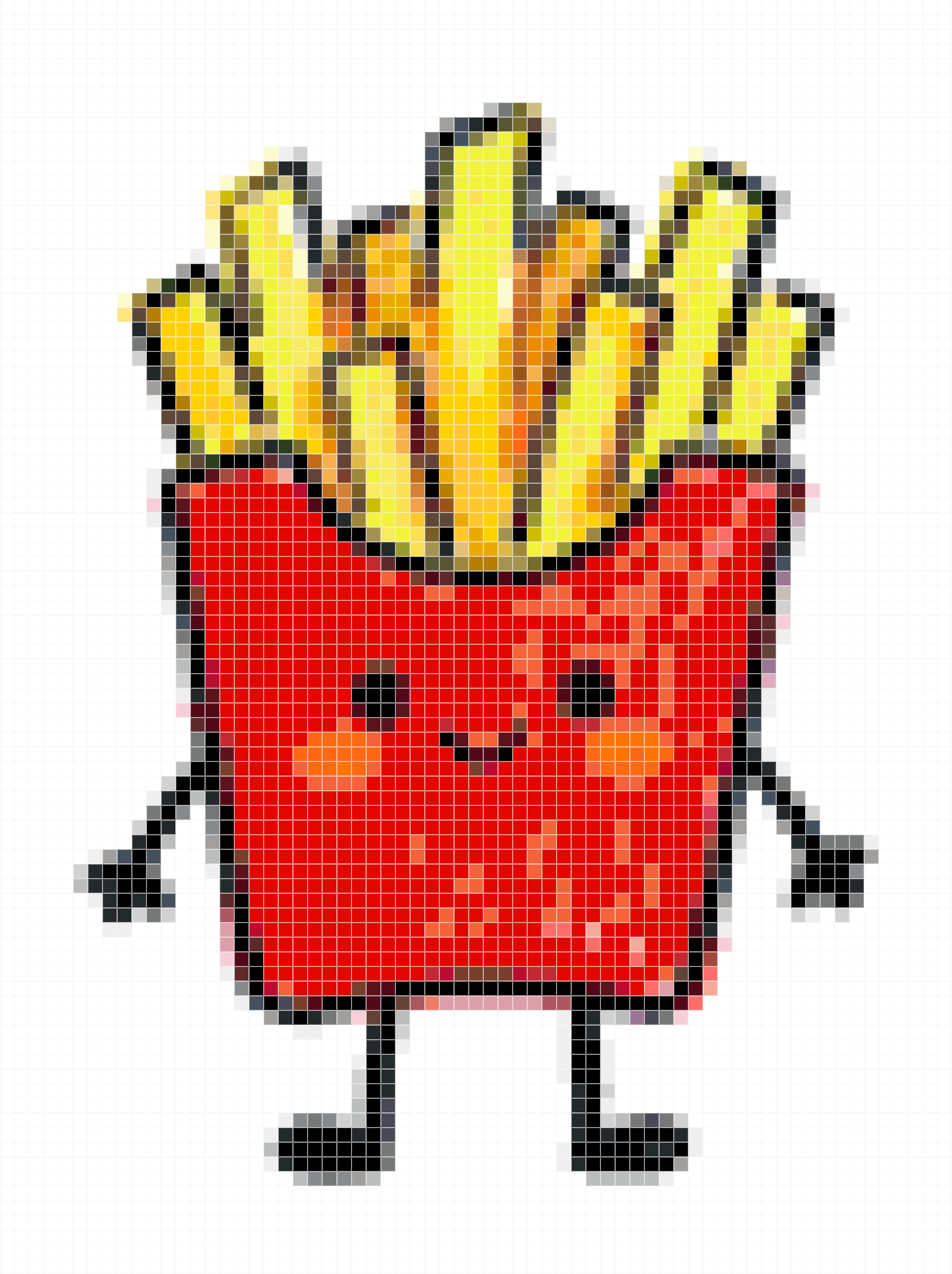 Cute French Fries Character Perler Beads Pattern ✨