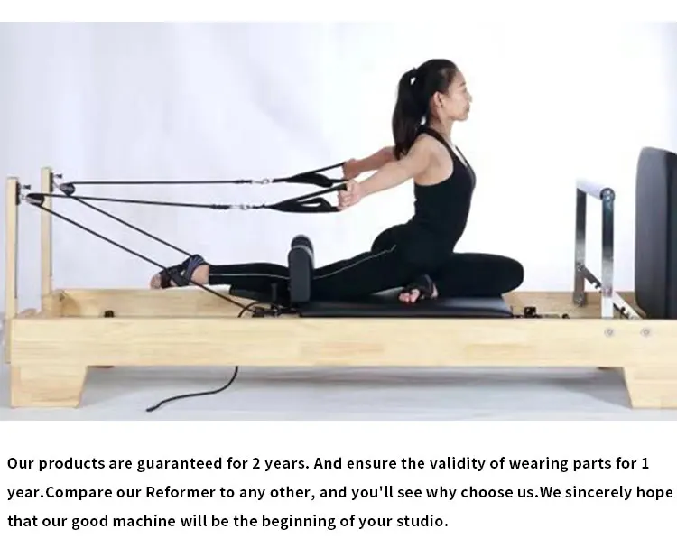 Maple Beech Oak Wood Folding Pilates Reformer Fitness Equipment Set view 6