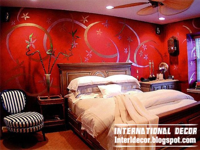 sensual red bedroom interior design