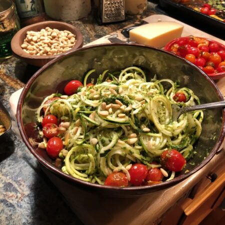 Pesto Zoodle Salad: Fresh Low-Carb Lunch Delight