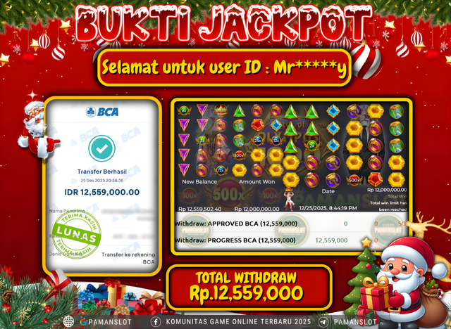 PAMANSLOT JACKPOT Game PP Gates Of Olympus 1000 Rp.12,559,000- LUNAS