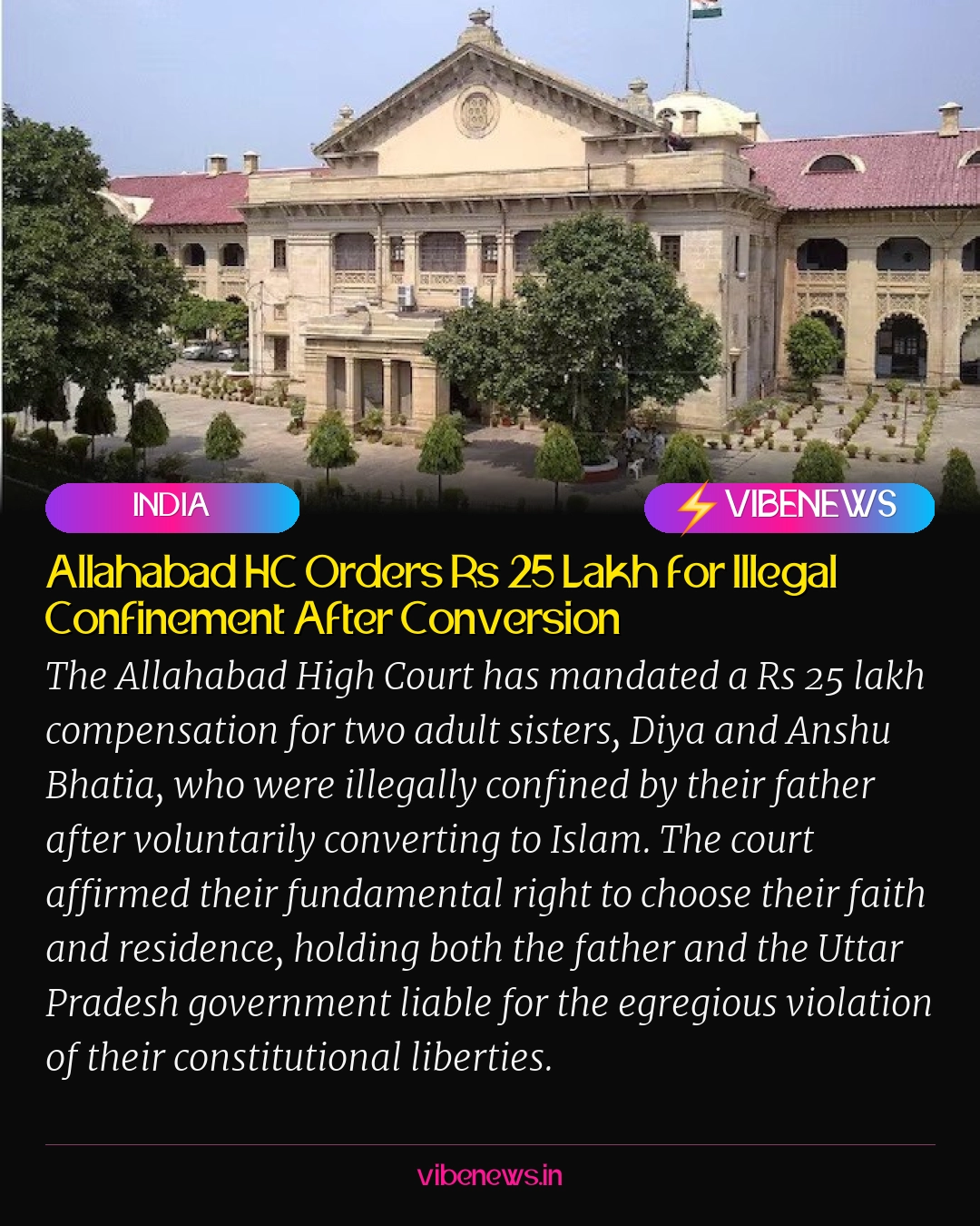 Allahabad HC Orders Rs 25 Lakh for Illegal Confinement After Conversion