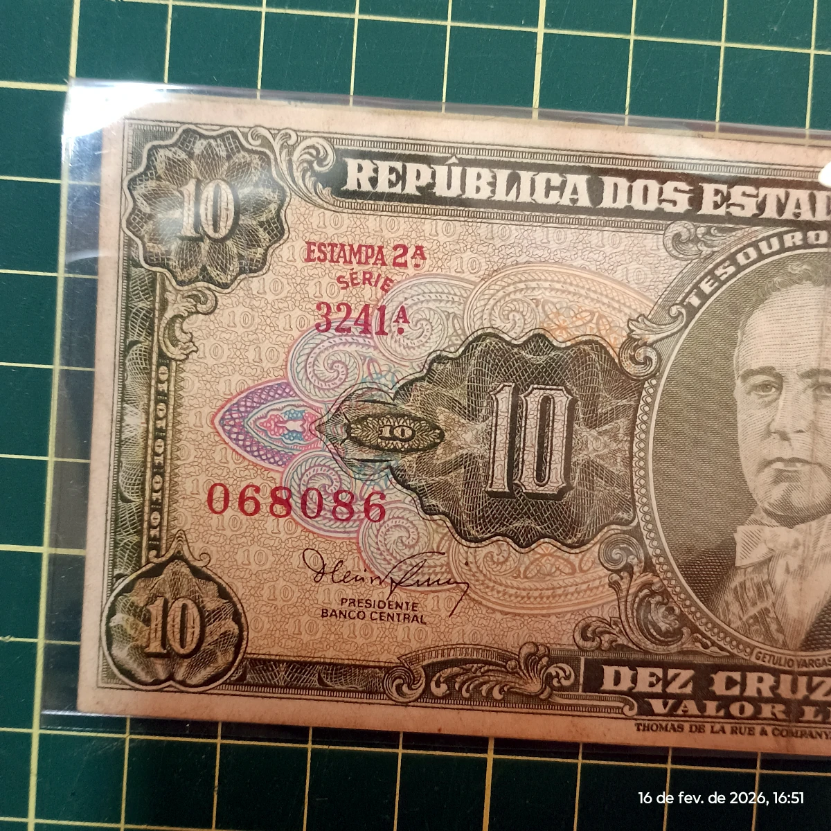 Cédula Carimbada 1 Centavo de Cruzeiro Novo de 1967 com Numeração Trinaria - Foto 3