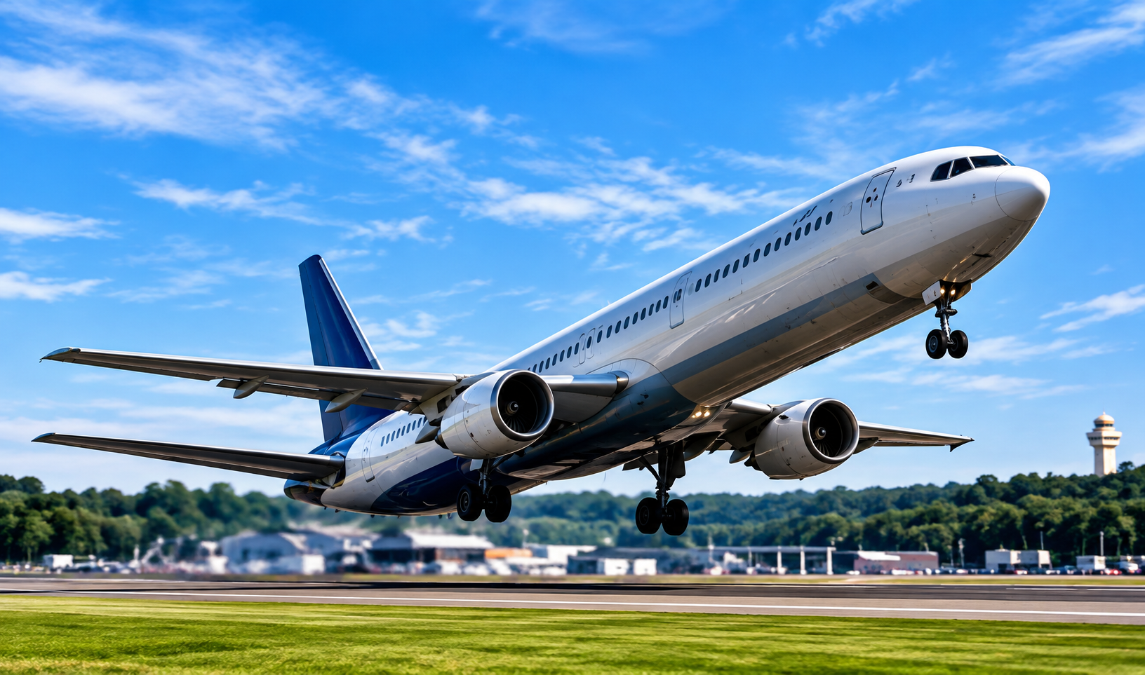 Vliegtuig bij luchthaven