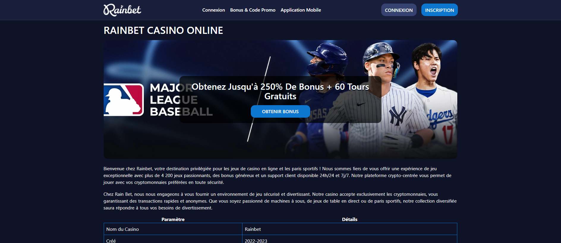 Acquisizione salvata di rain-bet-fr.com