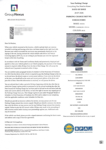 Parking Charge Front