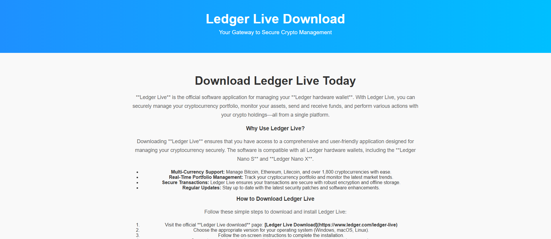 Screenshot of live-ldger-setup.pages.dev