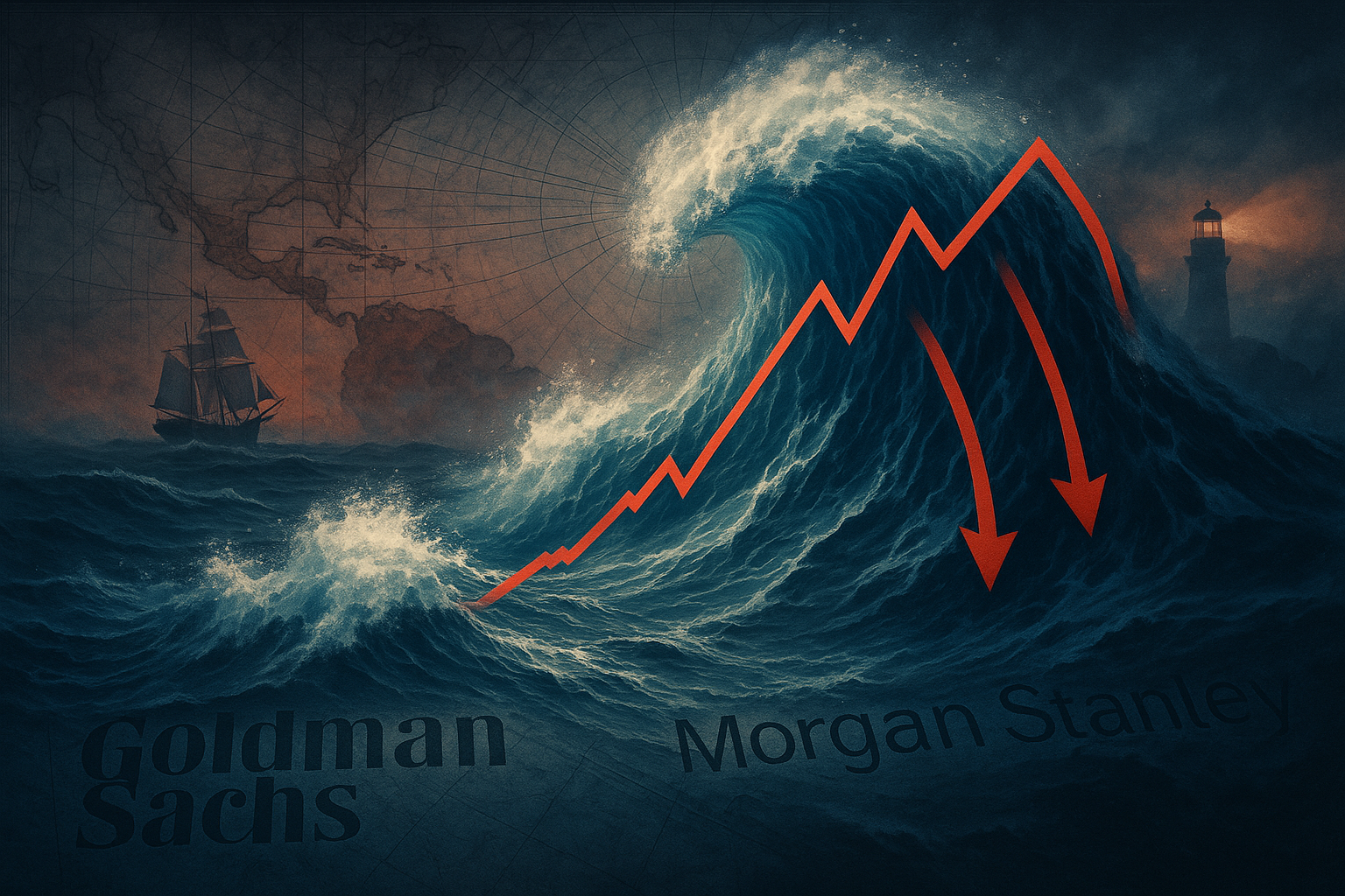 Stock market charts showing a potential correction amid global rally