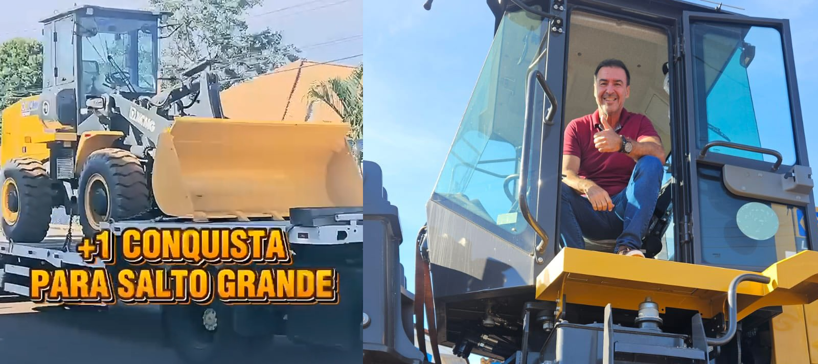 Prefeito Mário Rosa exalta conquista de nova Pá Carregadeira para Salto Grande - Imagem 1