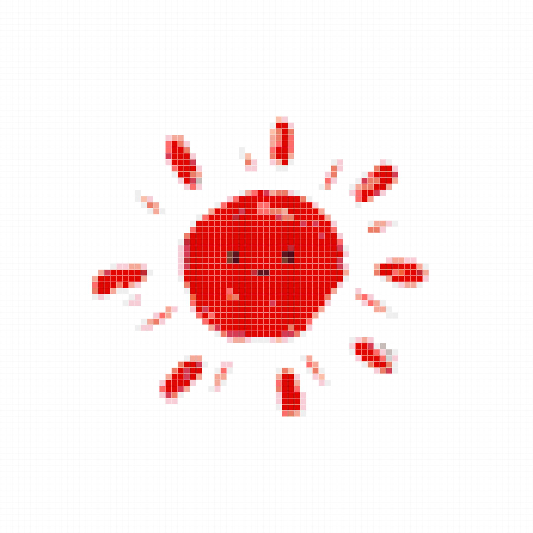 Cute Red Sun Crayon Style