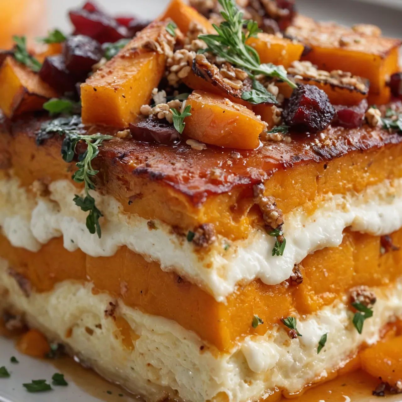 Ultimate Layered Sweet Potato Butternut Squash Carrot Lasagna