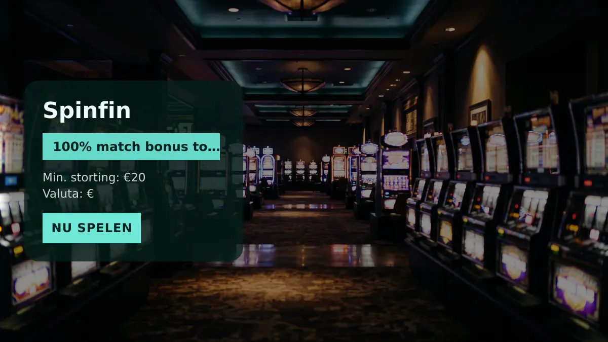 Spinfin casino — welkomstbonus 100% match bonus tot €2.000 + 150 FS, betalingen: Visa, Mastercard, Skrill, Neteller, Paysafecard
