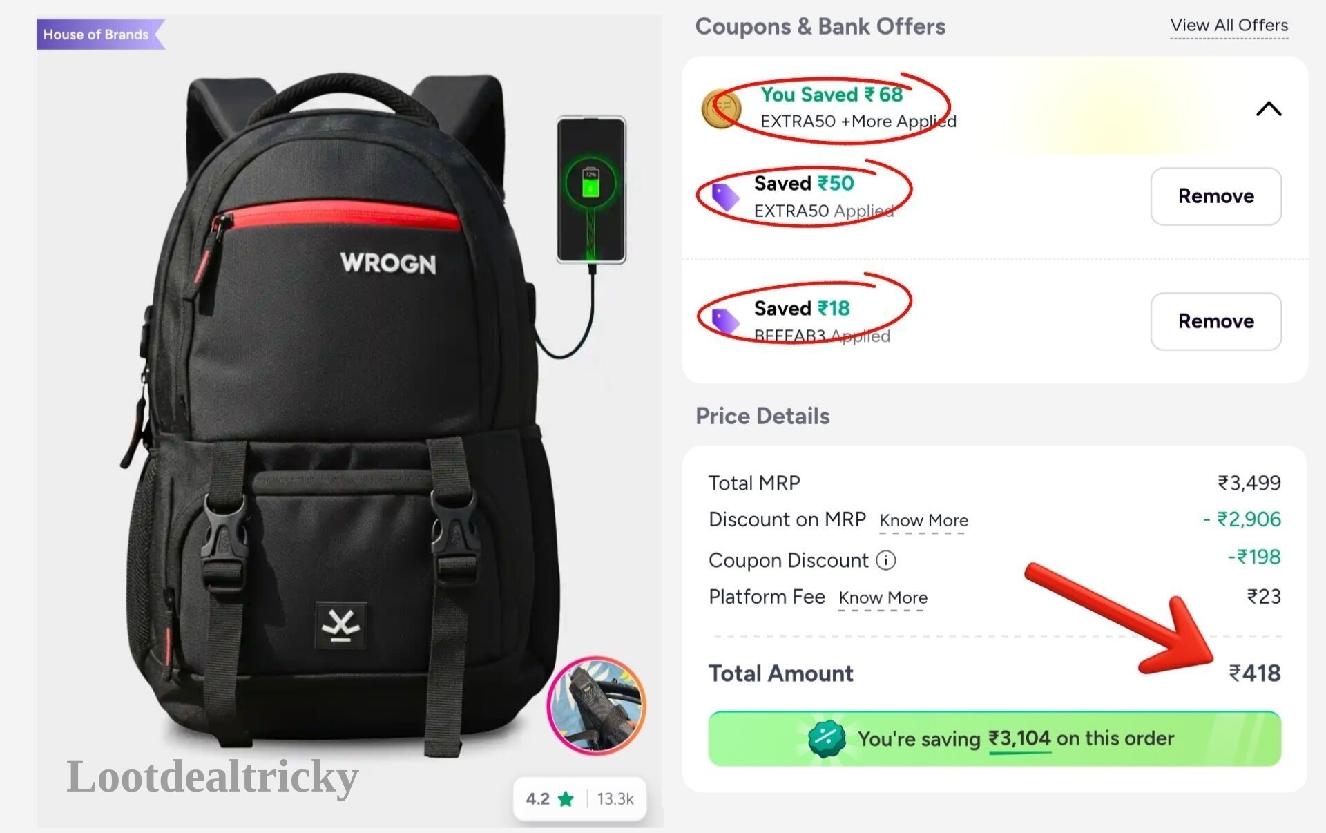 Wrogn Laptop Backpack – Just ₹418 | Best Deal