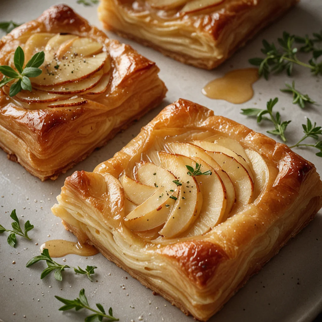 Apple and Brie Upside-Down Puff Pastry Tarts